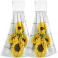 Spring Sunflower Rustic Hanging Hand Towel 2 Pack Vintage Kitchen Stove