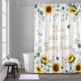 thumbnail image 1 of Spring Sunflower Shower Curtain for Bathroom Decor, Eucalyptus Leaves You Are My Sunshine Waterproof Fabric Shower Curtain, 36"x72" Set with 12 Hooks, 1 of 9
