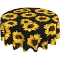 thumbnail image 1 of Spring Sunflower Tablecloth Round 60 Inch Ruitic Yellow Floral Vinyl Table Cloth Waterproof Fabric Farmhouse Sun Flower Tablecloths Decorative for Holiday Home Party Wedding Picnic, 1 of 6