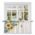 thumbnail image 1 of Spring Sunflower Tier Curtains 36 Inch Length, Garden Botanical Leaves Butterflies Cafe Short Curtains for Bathroom Over Sink, Small Kitchen Curtain Light Filtering Tiered Drapes 2 Panels 27.5"Wx36"L, 1 of 8