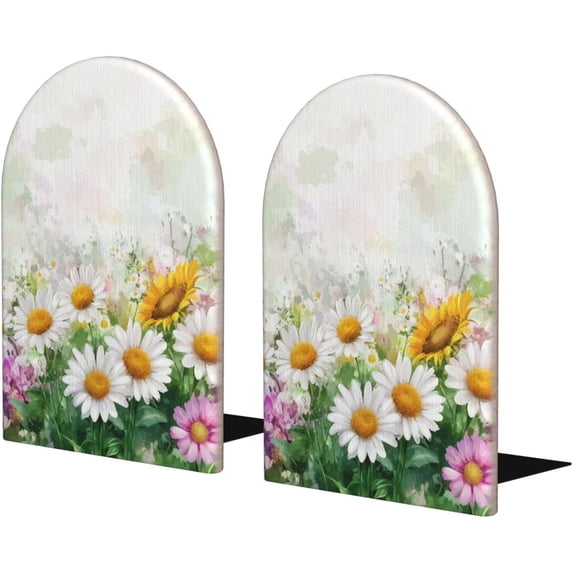 Spring Sunflowers 2 Pack Wood Decorative Bookends 6.7x4.2 in, Summer ...