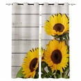 thumbnail image 1 of Spring Sunflowers Blackout Curtains for Bedroom Living Room Darkening Curtains 54 Inch Long Yellow Floral Turquoise Farmhouse Grey Wooden Short Curtain for Small Window Treatment Drapes 52"x54"x2, 1 of 9