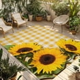 thumbnail image 1 of Spring Sunflowers Outdoor Rug for Patio/Deck/Porch, Non-Slip Large Area Rug 3 x 5 Ft, Yellow White Plaid Farmhouse Rustic Indoor Outdoor Rugs Washable Area Rugs, Reversible Camping Rug Carpet Runner, 1 of 8