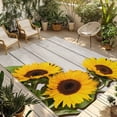 thumbnail image 1 of Spring Sunflowers Outdoor Rug for Patio/Deck/Porch, Non-Slip Large Area Rug 4 x 6 Ft, Yellow Floral Turquoise Farmhouse Grey Wooden Indoor Outdoor Rugs Washable Area Rugs, Camping Rug Carpet Runner, 1 of 8