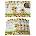 thumbnail image 1 of Spring Sunflowers Placemats Set of 4 Country Bicycles Yellow Flowers Wooden Place Mats Indoor Wipeable Table Mats Washable Cloth Dining Table Placemats for Kitchen Holiday Party Home Decor 13x19 Inch, 1 of 9