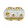 thumbnail image 1 of Spring Sunflowers Round 13 Inch Placemats Set of 2, Country Bicycles Yellow Flowers Wooden HeatResistant Non Slip Place Mats for Dining Table, Wipeable Braided Kitchen Table Mats for Housewarming, 1 of 9