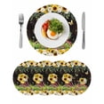 thumbnail image 1 of Spring Sunflowers Round 13 Inch Placemats Set of 4, Bicycles Botanical Flowers Wooden Grain HeatResistant Non Slip Place Mats for Dining Table, Wipeable Braided Kitchen Table Mats for Housewarming, 1 of 9