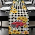 thumbnail image 1 of Spring Sunflowers Table Runner 72 Inches Long, Car Farm Plaid Country Retro Art Kitchen Coffee Dining Table Decoration for Home Party Birthday Wedding Home Decor 13x72 Inches, 1 of 8