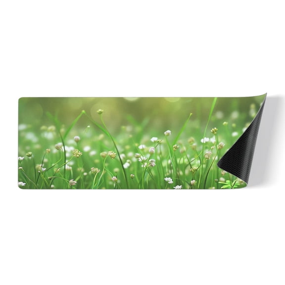 Spring Sunshine Grass Rubber Rectangular Kitchen Mat