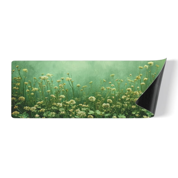 Spring Sunshine Grass Rubber Rectangular Kitchen Mat