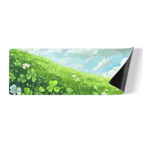 Spring Sunshine Grass Rubber Rectangular Kitchen Mat