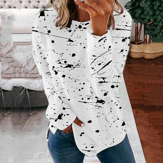 Spring Sweatshirts for Women 2023,Women's Casual Crew Neck Sweatshirt Plain Solid Color Loose Soft Long Sleeve Pullover Tops 2023 Fall Clothes