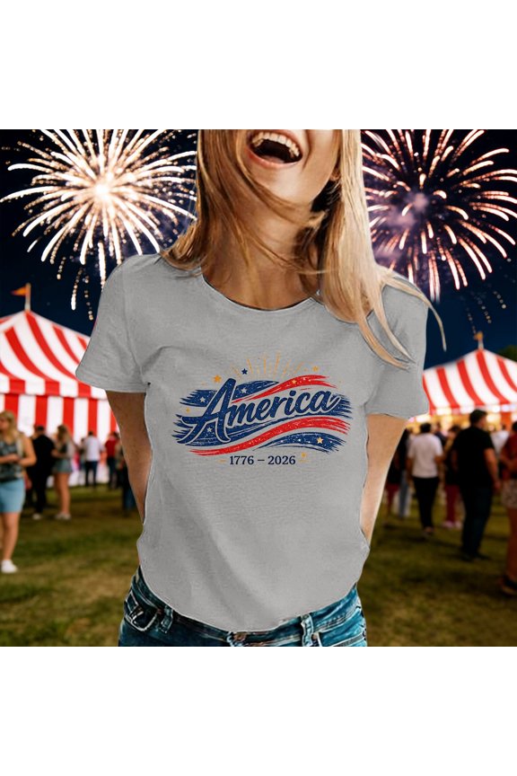 Spring T Shirts for Women Logo Crew Neck Short Sleeve Tops Summer Trendy Casual Soft Basic Tees