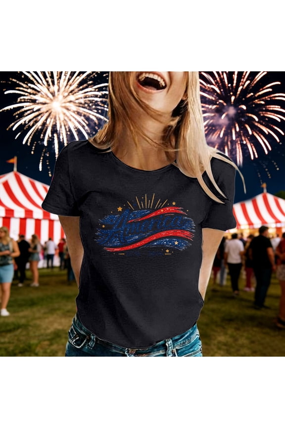 Spring T Shirts for Women Logo Crew Neck Short Sleeve Tops Summer Trendy Casual Soft Basic Tees