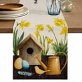 thumbnail image 1 of Spring Table Runner 60 Inches, Farmhouse Birds Cages Eggs Botanical Flowers Bed Runner Dresser Scarves Tabletop for Indoor Outdoor Parties/Ceremony/Banquet, 13" x 60", 1 of 8