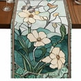 thumbnail image 1 of Spring Table Runner 70 Inches Long, Butterfly Summer Botanical Flower Cotton Linen Table Runners Dresser Scarves, Decorative Fabric Tabletop Scarf Furniture Cover for Home Dinner Party 13"x70", 1 of 8