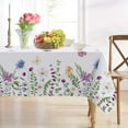 thumbnail image 1 of Spring Tablecloth 60 x 84 Inch Rectangle Wildflower Butterfly Waterproof Table Cover Washable Blue Purple Floral Table Cloth for Seasonal Home Kitchen Picnic Decoration Supplies, 1 of 6