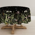 thumbnail image 1 of Spring Tablecloth 70×70 Inch Round, Black Wild Flower Daisy Washable Seasonal Table Cover for Party Picnic Dinner Decor, 1 of 6