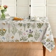 thumbnail image 1 of Spring Tablecloth 70×70 Inch Round, Watercolor Wildflowers Floral Herbs Washable Table Cover for Party Picnic Dinner Decor, 1 of 6