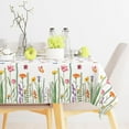 thumbnail image 1 of Spring Tablecloth Floral Table Cover Watercolor Flower Butterfly Washable Table Cloth 60 x 102 Inch Rectangle Picnic Hiking Camper Table Cloth for Party Supplies Home Kitchen Table Decor, 1 of 6