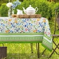 thumbnail image 1 of Spring Tablecloth Green Floral Table Cloth Rectangle 60x84 inch, Spring Floral Dining Table Cover for Indoor Outdoor Holiday Table Decorations, 1 of 6