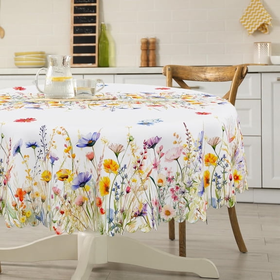 Spring Tablecloth Inch for Rectangle Tables - Blooming Flower Spring Decorations for Home - Water Resistant Flower Table Cloth for Party,Table Thanksgiving/Christmas