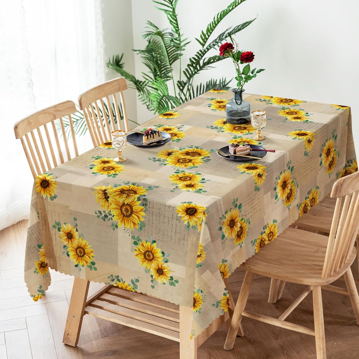 Spring Tablecloths Spring Tablecloth Polyester Waterproof Stain Wrinkle Free,Colorful ...