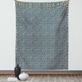 thumbnail image 1 of Spring Tapestry, Flourishing Nature Branches Full of Flowers on Dark Blue Background, Wall Hanging for Bedroom Living Room Dorm Decor, 40W X 60L Inches, Dark Blue Coral Yellow, by Ambesonne, 1 of 2