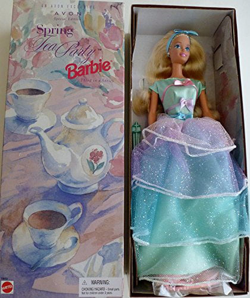 Spring Tea Party Barbie Doll Blonde Avon Exclusive 1997 Mattel 18656 NEW
