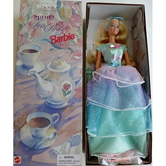 Spring Tea Party Barbie Doll Blonde Avon Exclusive 1997 Mattel 18656 NEW