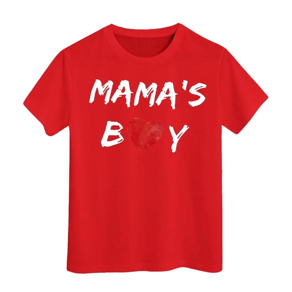 Spring Tee Shirts for Toddler Boys Round Neck Graphic Printed Basic Tees Lightweight Plus Size T-Shirt Top Tees,Red,12-13 Years