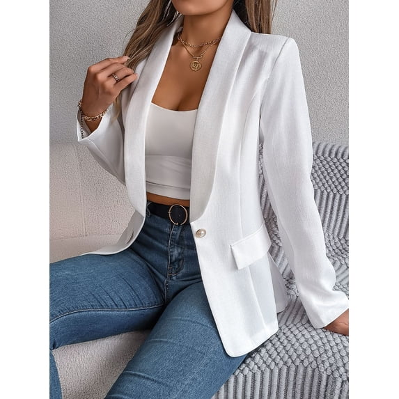 Spring Temperament Solid Color Long-sleeved One-button Suit For Women