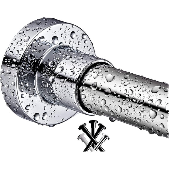 Spring Tension Curtain Rod 43-73 Inches, Rust-Resistance and Non-Slip Shower Curtain Rod for Window or Bathroom, Gold