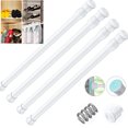 thumbnail image 1 of Spring Tension Curtain Rod 4Pcs, White Tension Rod 16 to 28 Inch Expandable, Adjustable Shower Curtain Rods, No Drilling, 1 of 9
