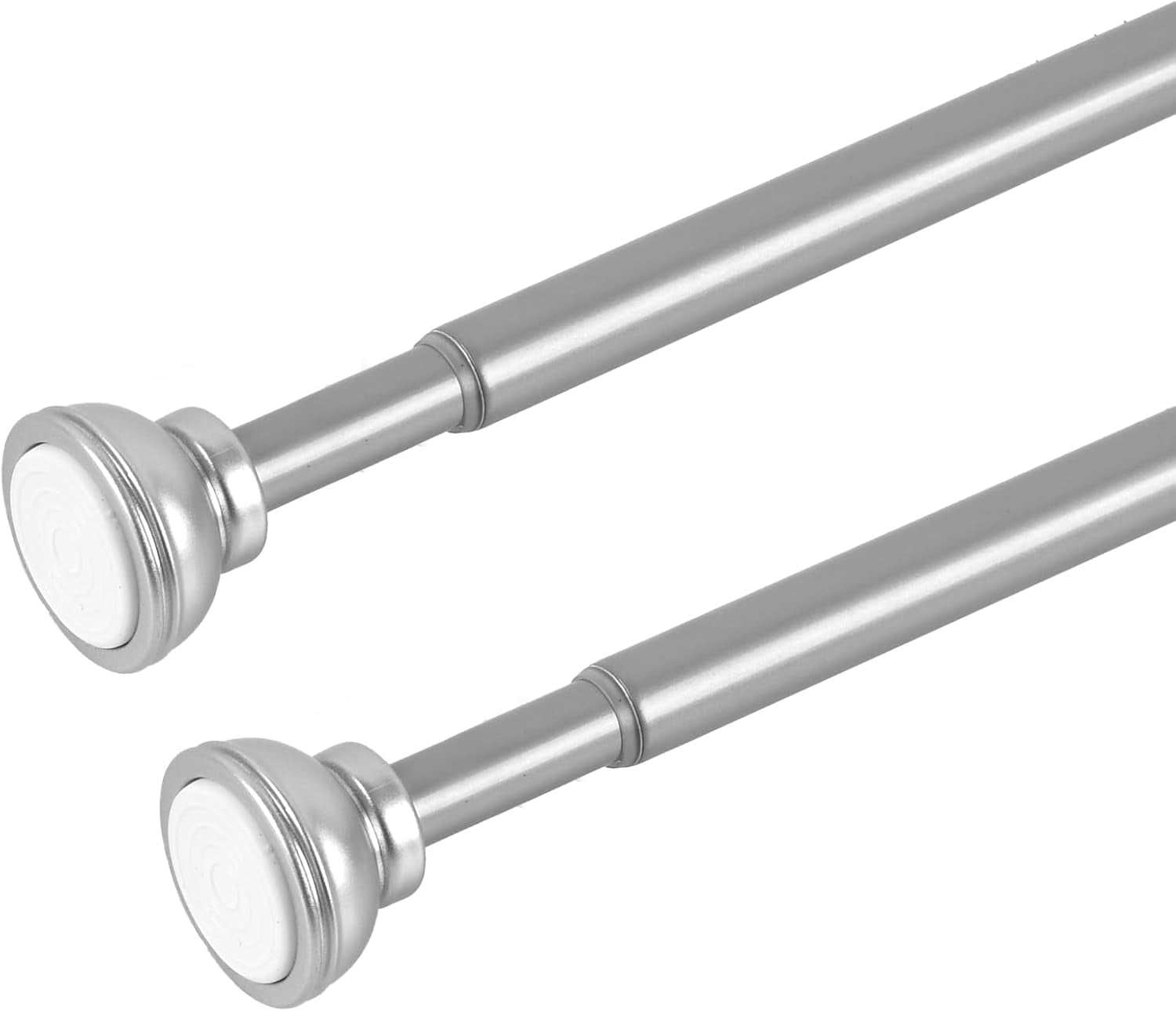 Spring Tension Curtain Rod Adjustable 26 to 36 Inch, 2 Pack, Nickel ...
