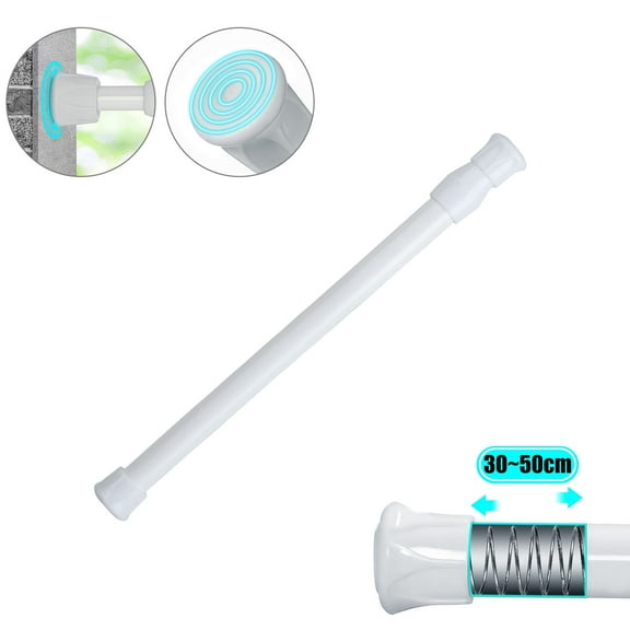 Spring Tension Curtain Rod, DISEN 19.69"/27.6" Spring Tension Rods Adjustable Length for Kitchen, Bathroom, Cupboard, Wardrobe, Window, Bookshelf DIY Projects