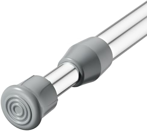 Spring Tension Curtain Rod Short Tension Rod (Silver,17"to 28"-1Pcs)