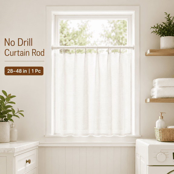 Spring Tension Curtain Rods, Adjustable 12 to 20 Inch No Drill Tension Rods for Windows, Cabinets, Closets and Cupboards