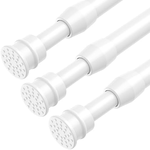 Spring Tension Curtain Rods Short Tension Rod (White,28" to 38"-3Pcs)