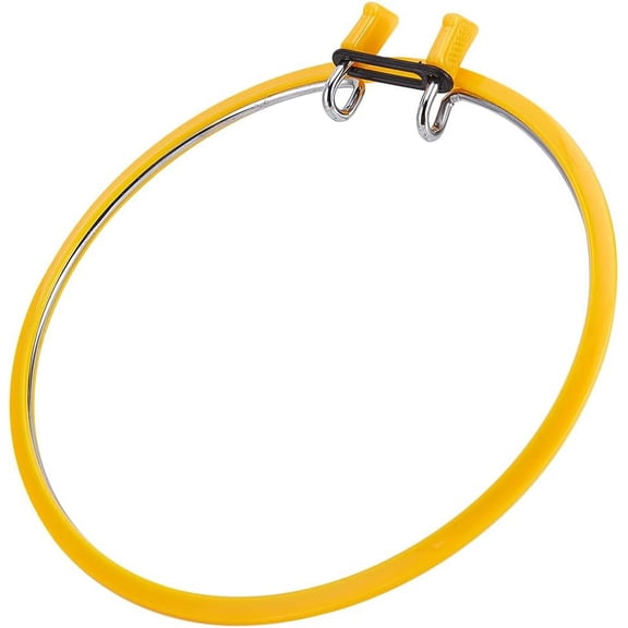 Spring Tension Embroidery Hoops Plastic Circle Cross Stitch Hoop Ring Yellow 220x220x22.5mm Inner Diameter: 195x205mm