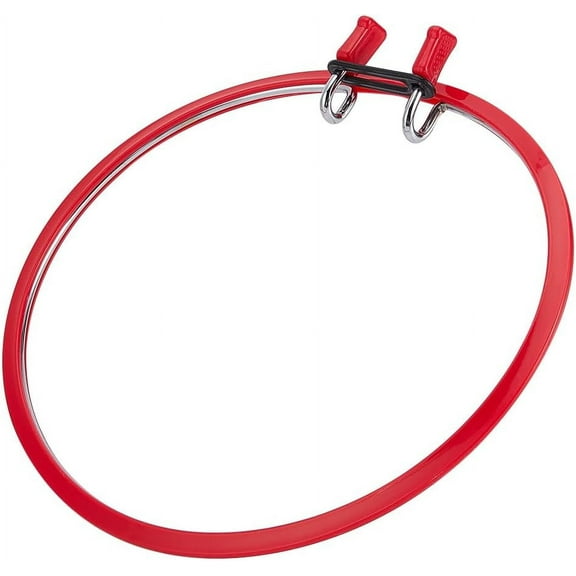 Spring Tension Embroidery Hoops Plastic Circle Stitch Hoop Ring Red 220x220x22.5mm Inner Diameter: 195x205mm