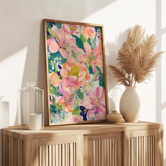 Spring Themed For The Colorful Modern Floral Vibrant Bright Color Fresh For The Poster Unframed Paper Print