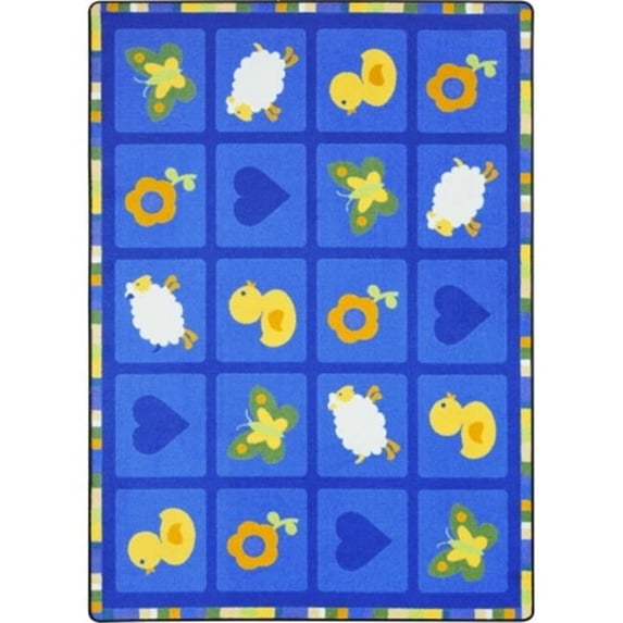 Spring Things Rectangle Classroom Carpet Blue - 5 ft. 4 in. x 7 ft. 8 in.