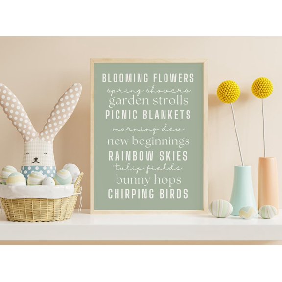 Spring Things Spring Activities Sweet Sayings 4 Colors Wall Art Unframed Paper Print