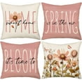 thumbnail image 1 of Spring Throw Pillow Covers 16x16 Inch Set of 4 Floral Flowers Bloom Butterfly Pink White Decorative Cushion Cases Farmhouse Linen Spring Decorations Pillowcases Holiday Outdoor Home Decor, 1 of 6