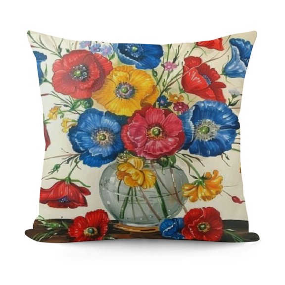 Spring Throw Pillow Covers Decorative Pillowcase Blue Red Yellow Flower Outdoor SquareCushion Cover for Home Sofa Decor