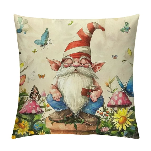Spring Throw Pillow Covers , Spring Floral Cushion Covers,Kids Butterfly Bee Cushion Cases, All Season Decorative Pillow Covers For Home Bedroom Sofa Bed