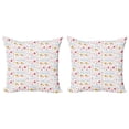 thumbnail image 1 of Ambesonne Spring Throw Pillow Cover 2 Pack, Colorful Wild Meadow Botany, 24", Multicolor, 1 of 5