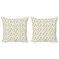 thumbnail image 1 of Spring Throw Pillow Cushion Cover Pack of 2, Retro Style Seasonal Design with Contrast Color Little Blossoms, Zippered Double-Side Digital Print, 4 Sizes, Apple Green Purple, by Ambesonne, 1 of 2