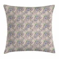 thumbnail image 1 of Spring Throw Pillow Cushion Cover, Summer Field Farm Flowers Blooms Daisies Leaves Lilac Tulips Art Print, Decorative Square Accent Pillow Case, 16 X 16 Inches, Lilac Blue and White, by Ambesonne, 1 of 2